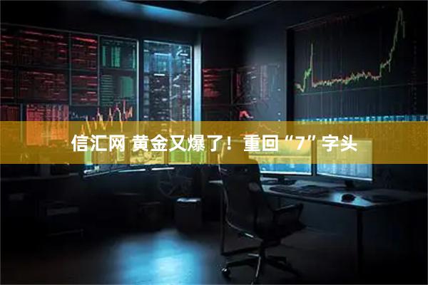 信汇网 黄金又爆了！重回“7”字头